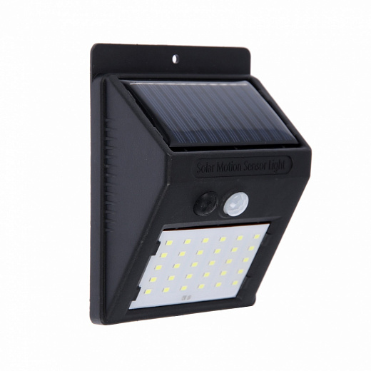 Купить Светильник уличный с датчиком движения, солнечная батарея, 6 Вт, 30 LED, черный