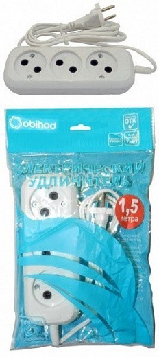 Купить Удлинитель ОБИХОД РС-3  ( ШВВП ) 3*1,5 м  (60) 150-501