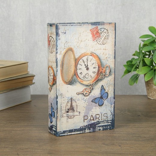 Купить Сейф-книга дерево кожзам - Карманные часы. Париж, 21х13х5 см
