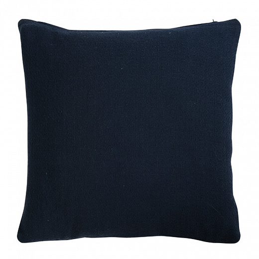 Купить Подушка декоративная из хлопка фактурного плетения темно-синего цвета из коллекции Essential, 45х45