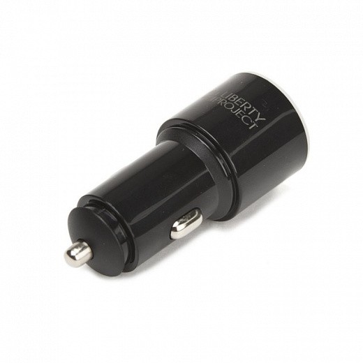 Купить АЗУ «LP» с двумя USB выходами 2,1А + USB кабель USB Type-C «Barrel Series» (черное/коробка)