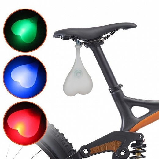 Купить Силиконовый задний велосипедный фонарь Сердце Led