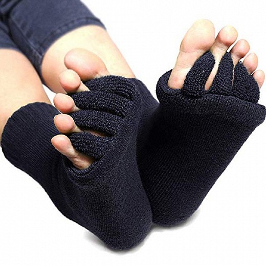 Купить Массажные носки-разделители для пальцев ног, чёрный