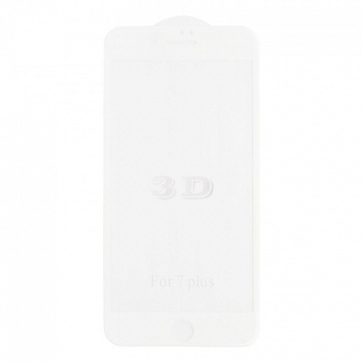 Купить Защитное стекло «LP» для iPhone 8/7 Plus Tempered Glass 3D с рамкой 0,33 мм, 9H (ударопрочное/белое)