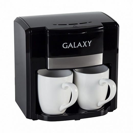 Купить Кофеварка Galaxy GL 0708 (6)750 Вт,ЧЕРНАЯ, объем 0,3л (2чашки)