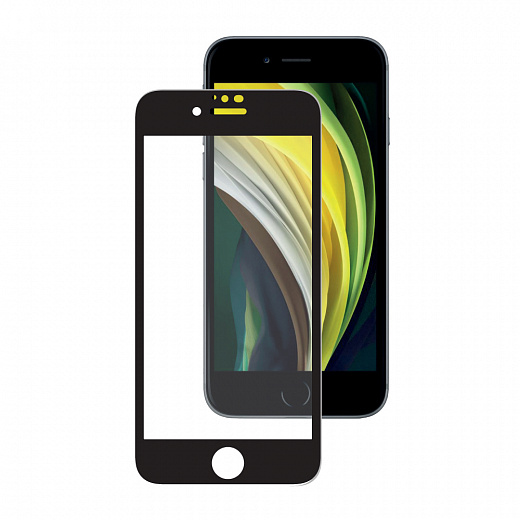 Купить Защитное стекло 3D Full Glue для Apple iPhone 6/7/8/SE (2020), 0.3 мм, черная рамка, Deppa