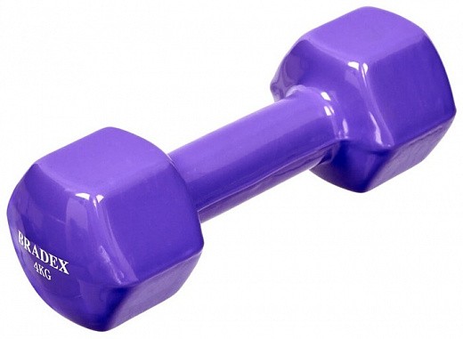 Купить Гантель неразборная BRADEX SF 0537 4 кг фиолетовый
