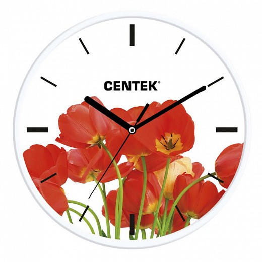 Купить Часы настенные Centek СТ-7102 Tulips маки, 25см