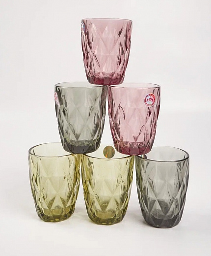 Купить Набор стаканов BACKMAN BM-0403 6 предметов 270 мл из высококачественного цветного стекла