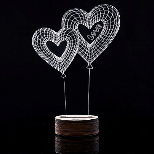 Купить Светильники 3D - Сердечки