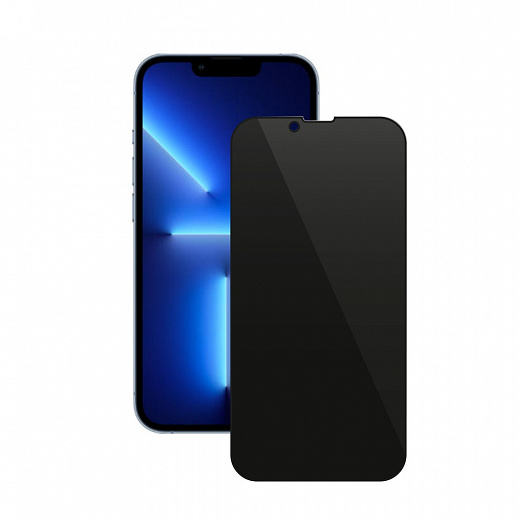 Купить Защитное стекло PRIVACY 2,5D Full Glue для Apple iPhone 13/13 Pro (2021), 0.3 мм, черная рамка, Deppa