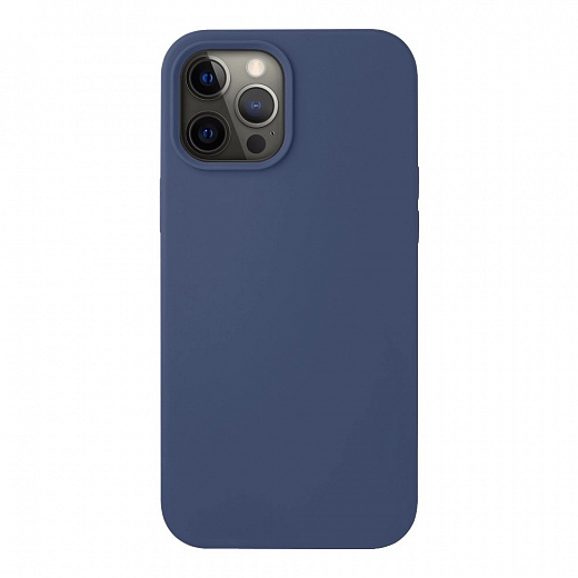 Купить Чехол Liquid Silicone Pro для Apple iPhone 12/12 Pro, синий, картон, Deppa (870123)