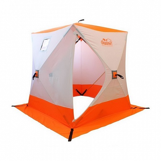 Купить Палатка зимняя куб Следопыт 3-местная, бело-оранжевая