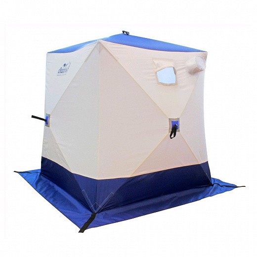 Купить Палатка зимняя куб Следопыт 3-местная, бело-синяя