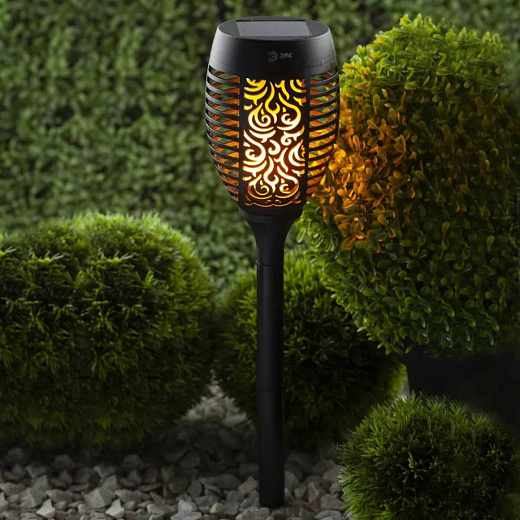 Купить ЭРА Садовый светильник Факел ERASF012-34 светодиодный, цвет арматуры: черный, цвет плафона черный