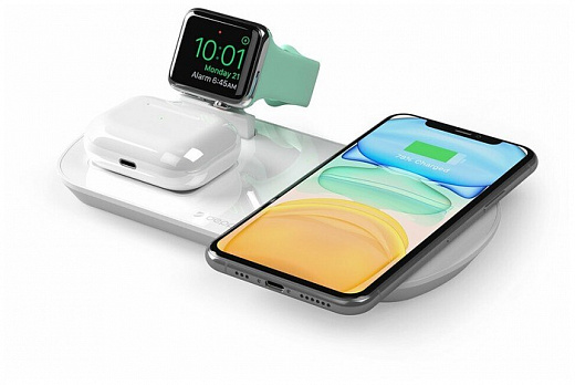 Купить Зарядная док станция беспроводная для Apple Watch / iPhone / AirPods 3-в-1, 17,5 Вт