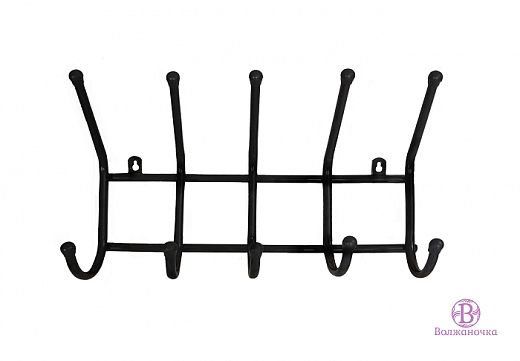 Купить Вешалка настенная Волжаночка ВС-105 Престиж 5-ти рожков. (черная.)