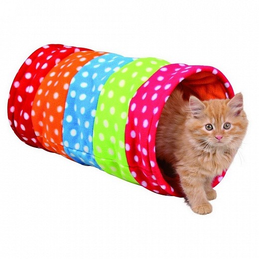 Купить Тоннель Trixie для кошки, 25х50см., горошек, флис.