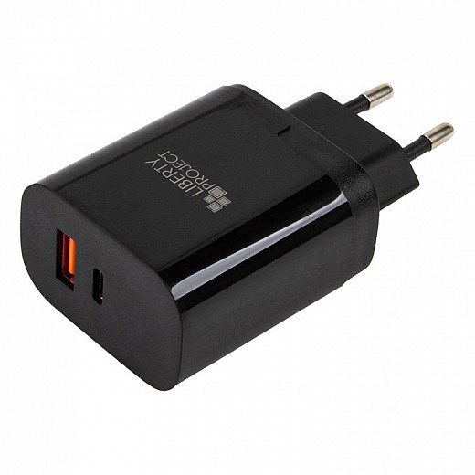 Купить СЗУ «LP» USB-C PD 3.0 + USB QC 3.0 18W «Power Series» (черное/коробка)