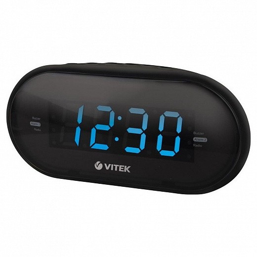 Купить Радиочасы Vitek (тюнер с памятью на 10 AM / 10 FM станций) VT-6602(BK)