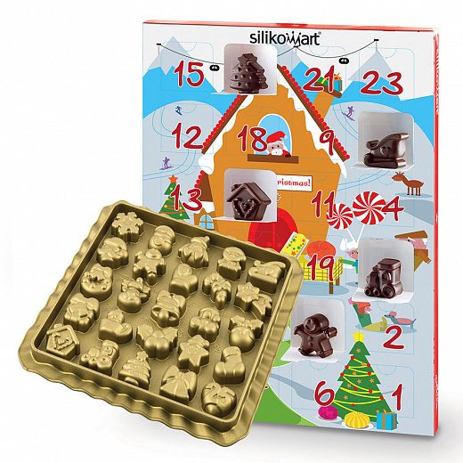 Купить Форма для приготовления конфет Xmas Countdown, 39 х 23 х 3,5 см, силиконовая