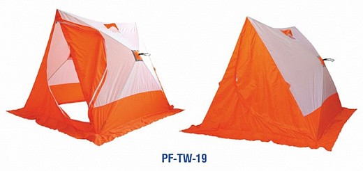 Купить Палатка зимняя Следопыт 2-скатная, Oxford, бело-оранжевый