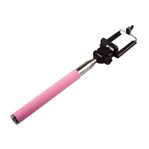 Купить Держатель телескопический монопод «LP» MPD-3 с отдельной Bluetooth кнопкой съемки (розовый/коробка)