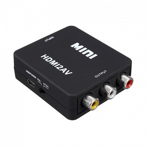 Купить Переходник c HDMI на тюльпан (AV, RCA), черный | Мелеон