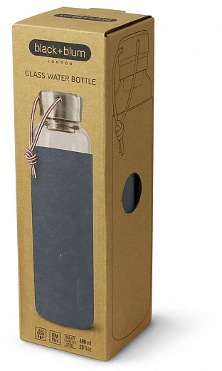 Купить Бутылка для воды black + blum Glass Water Bottle 600 мл стекло, металл, силикон