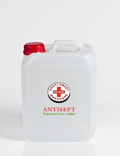 Купить Антисептик жидкий для рук Antisept , зел. чай и мята, 5 литров