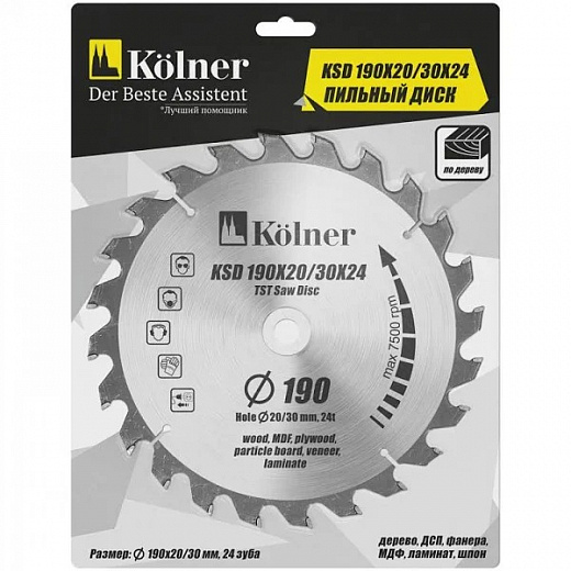 Купить Пильный диск Kolner, артикул KSD190х20/30x24