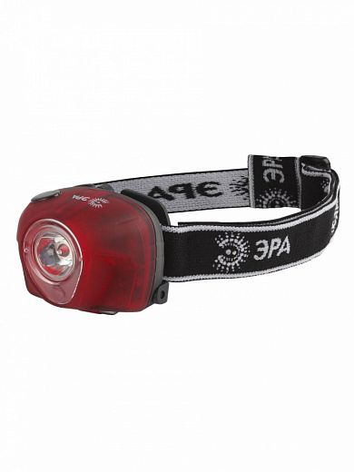 Купить Фонарь налобный ЭРА GB-502, 3 Вт LED, аварийный сигнал, 3 х ААА, 4 режима, красный
