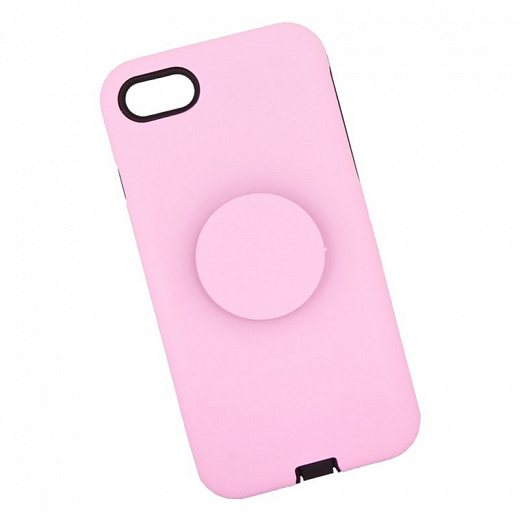 Купить Защитная крышка «LP» для iPhone SE 2/8/7 «PopSocket Case» (розовая/коробка)