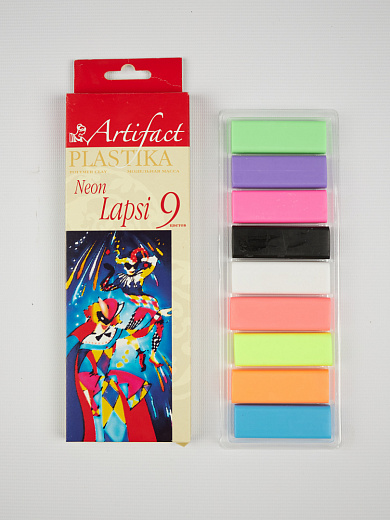 Купить Пластика - полимерная глина набор LAPSI NEON 9 флуоресцентных цветов, 180г