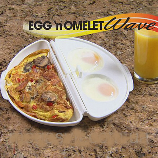 Купить Форма 2 в 1 для приготовления омлета и глазуньи Egg and Omelet Wave в микроволной печи