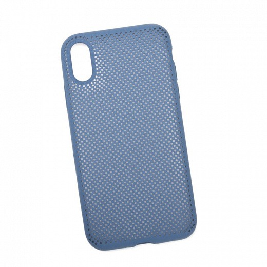 Купить Силиконовый чехол «LP» для iPhone Xr «Silicone Dot Case» (синий/коробка)