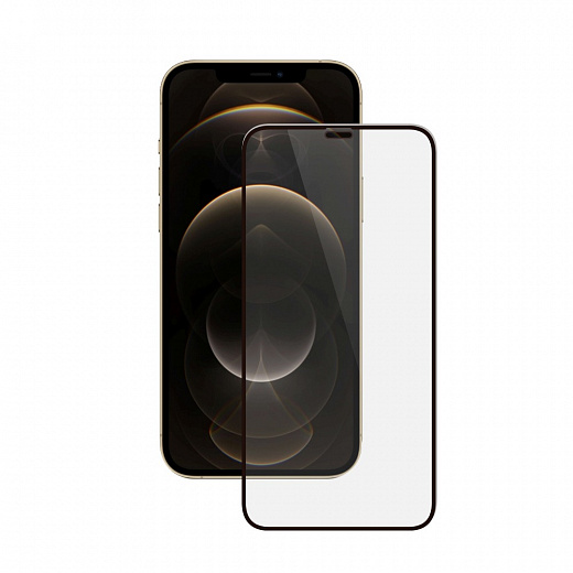Купить Защитное стекло PRIVACY 2,5D Full Glue для Apple iPhone 12 Pro Max (2020), 0.3 мм, черная рамка, Deppa
