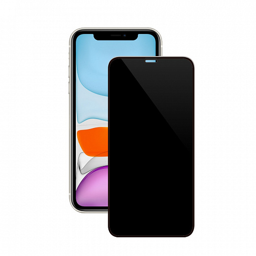 Купить Защитное стекло PRIVACY 3D Full Glue для Apple iPhone XR/11, 0.3 мм, черная рамка, Deppa