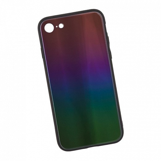 Купить Защитная крышка «LP» для iPhone SE 2/8/7 «Rainbow Glass Case» (золотой градиент/коробка)