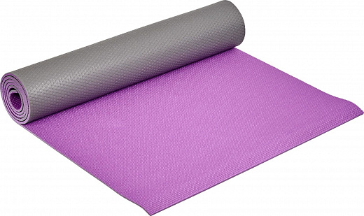 Купить Коврик для йоги и фитнеса Bradex двухслойный фиолетово-серый, без чехла