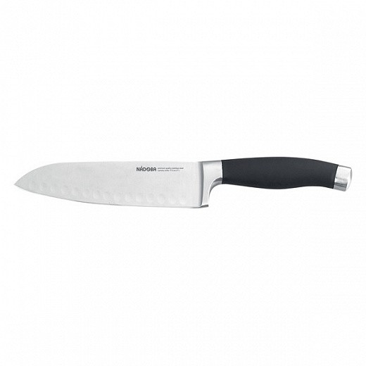 Купить Нож сантоку Nadoba Rut, лезвие 17.5 см, стальной/черный