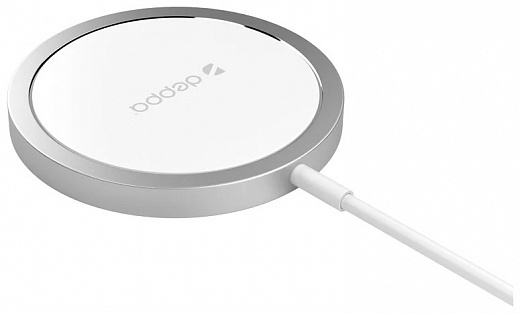 Купить Беспроводное ЗУ MagSafe, Qi 15W, серебро, Deppa