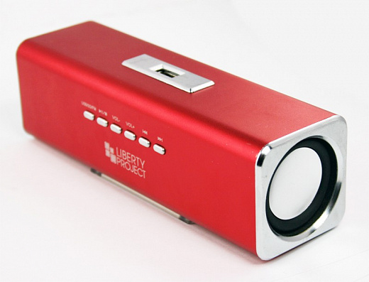 Купить Колонки портативные «LP» K-101 Красные (Металл+3,5 мм+USB+microSD+заменяемый АКБ+FM радио) (коробка)