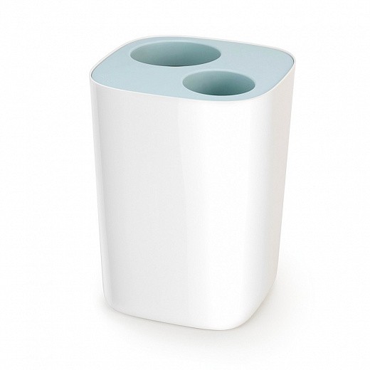 Купить Контейнер мусорный Split™ для ванной комнаты, бело-голубой