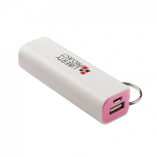 Купить Внешний АКБ «LP» 2600 мАч Li-ion USB выход 1А (белый с розовым/коробка)