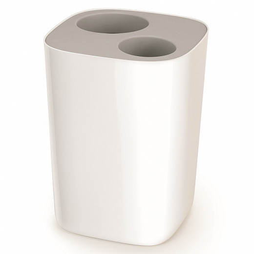 Купить Контейнер мусорный Split™ для ванной комнаты, бело-серый