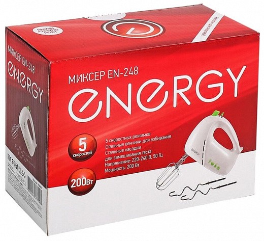Купить Миксер Energy EN-248, белый/зеленый | Мелеон
